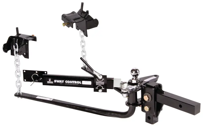 Husky Towing 30849 Round-Bar Weight Distribution Hitch – 1200 Lb Capacity, 10" Shank, 2-5/16" Ball + Sway Control 1