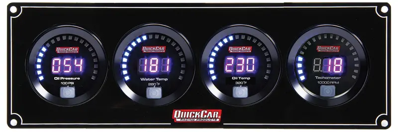 Quickcar Racing 67-3041 Digital Triple-Gauge Panel – Oil Pressure, Water Temperature, Oil Temperature + Tachometer 1