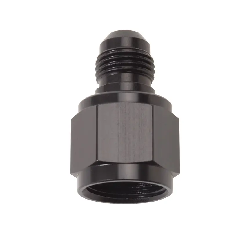 Russell An Fitting Adapter – -8An To -6An Flare Reducer With Black Anodized Nut 1