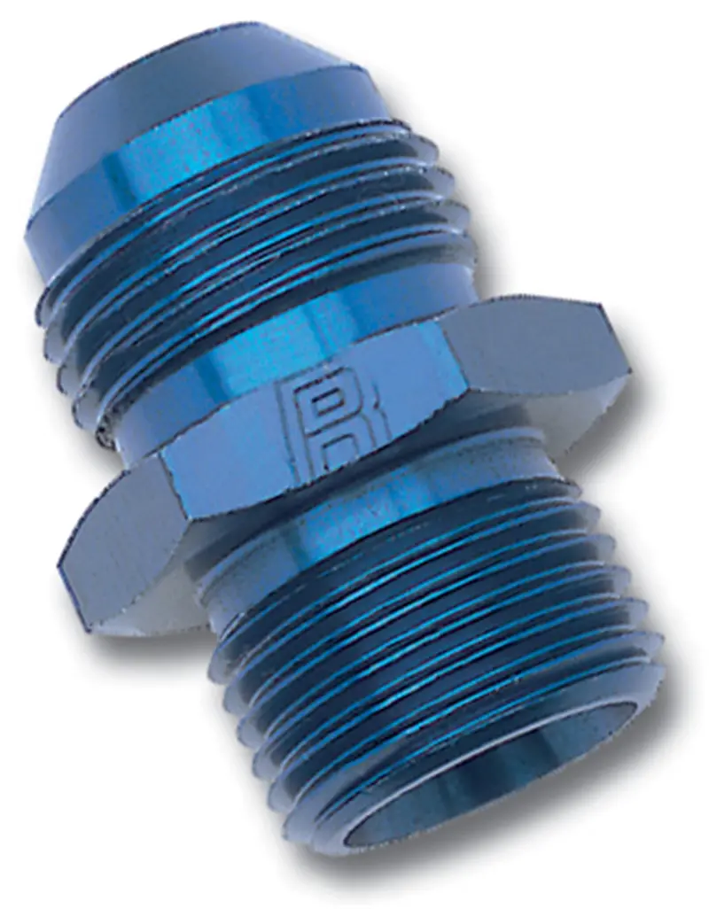 Russell Flare-To-Metric Adapter Fitting – Blue Anodized, -4 An To 12Mm × 1.25Mm 1