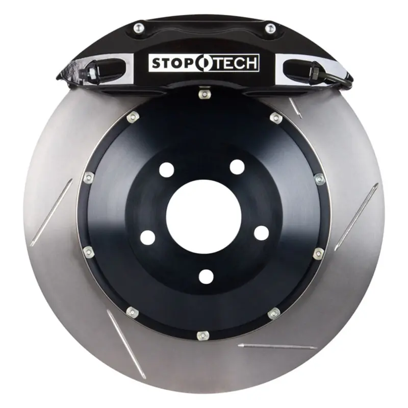 Stoptech 83.156.0047.51 Big Brake Kit – Rear Axle, Black Calipers, Two-Piece Slotted Rotors 1