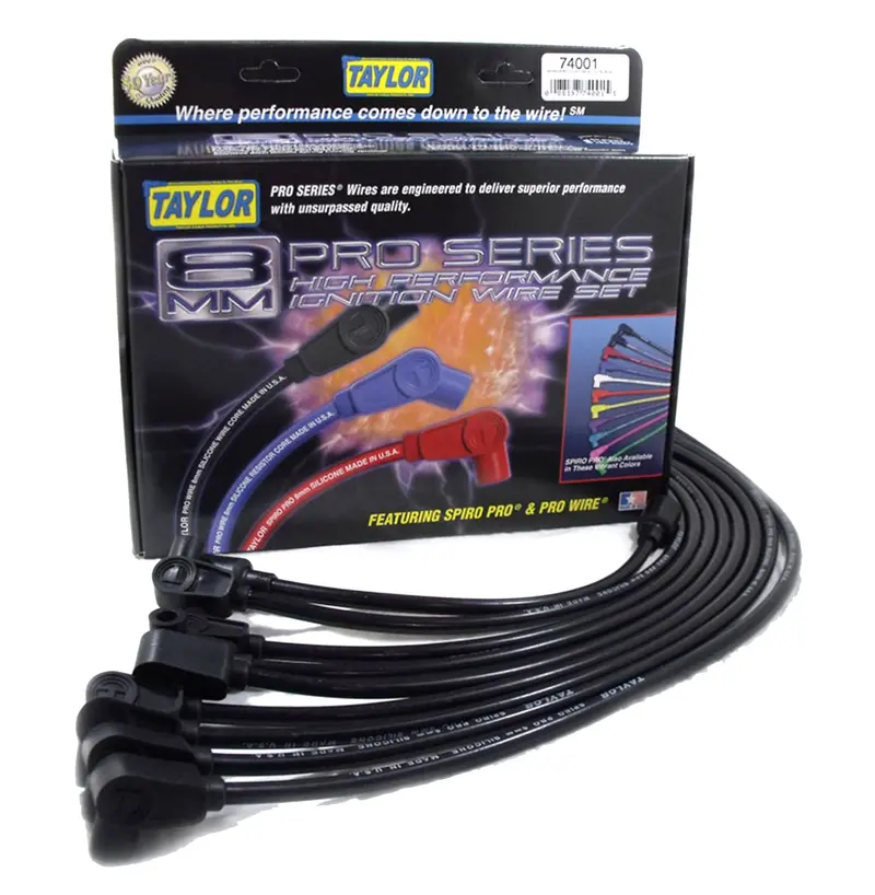 Taylor Cable 74096 8Mm Spiro-Pro Ignition Wire Set – 135° Boot Angle, Vehicle-Specific Fit 1