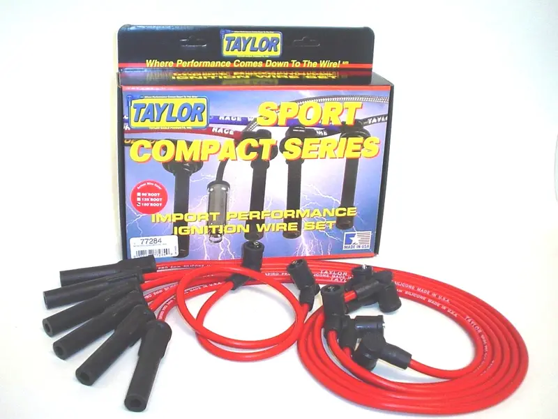 Taylor Cable Spiro-Pro 8Mm Ignition Wire Set – Red, Stock Replacement, 180° Plug Boots, 11.75" Length 1