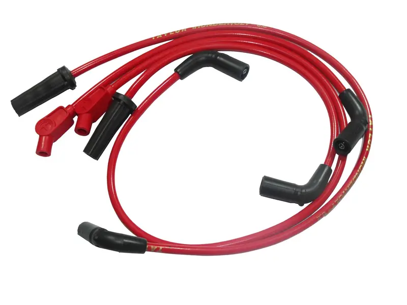 Taylor Cable Thundervolt 8.2Mm Motorcycle Ignition Wire Set – Red, Custom Fit, 135° Boots 1
